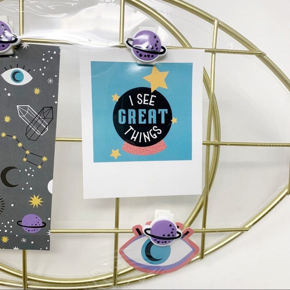 NEW Yoobi Gold Metal Wall Decor With Picture Clips - Picture 3 of 7